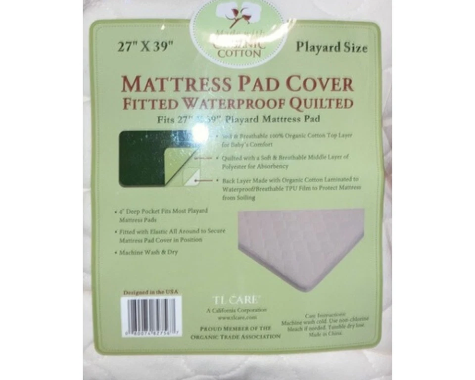 NOVO TL Care, Pacote Acolchoado Orgânico Impermeável e Brincar Capa de Colchão - Imagem 3 de 3