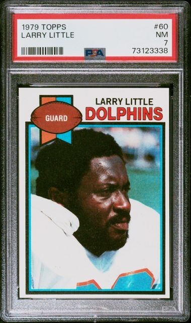 1979 Topps Larry Little Vintage Football Card #60 Miami Dolphins HOF - PSA 7 NM