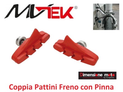 Pattini Per Freno A V Bici - 4 Pezzi, 70mm, Rosso, Frenata Silenziosa Ed Efficiente