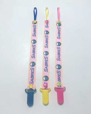 Handmade Pacifier Holder - Sports - Hockey - Buffalo Sabres