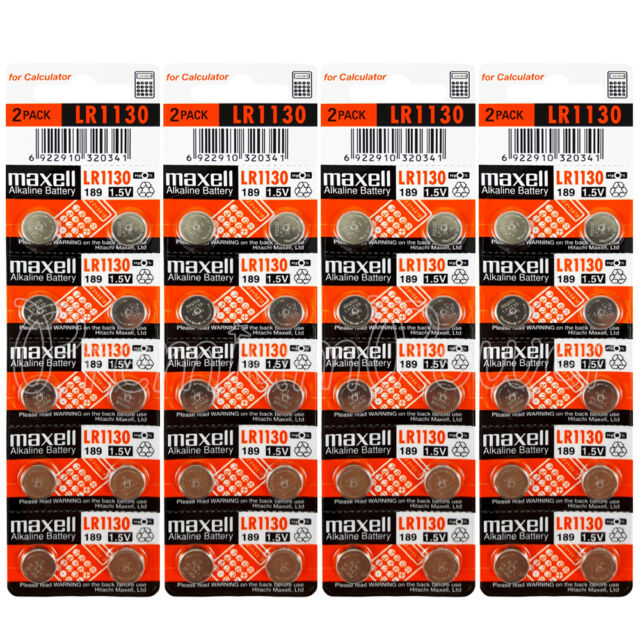 40 x Maxell LR1130 Alkaline batteries 1.5V LR54 189 389 SR1130SW AG10 Pack of 2