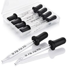 Herain 8 Pack Glass Pipette Dropper Ear and Eye Dropper Bent Straight Tips ...