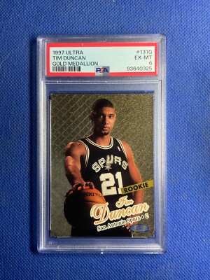 TIM DUNCAN 1997-98 Fleer Ultra #131G PSA 6 Gold Medallion