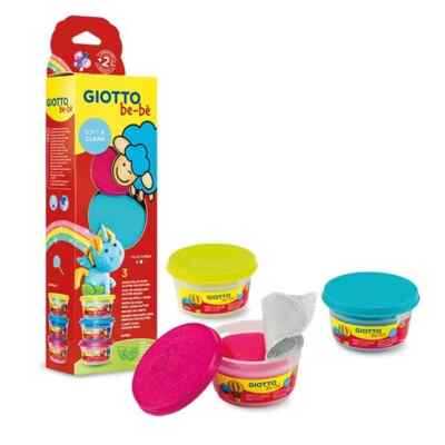 LYRA GIOTTO Soft Knete Modelliermasse 3 x 100g GLITTER Pink + Blau + Grün