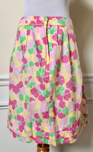 New LILLY PULITZER Pink Green Pastel Bright Floral A-Line Skirt Lined 4 - Picture 2 of 4