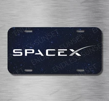 Space X Rocket Space Exploration Nasa Satellites   License Plate Front Auto Tag