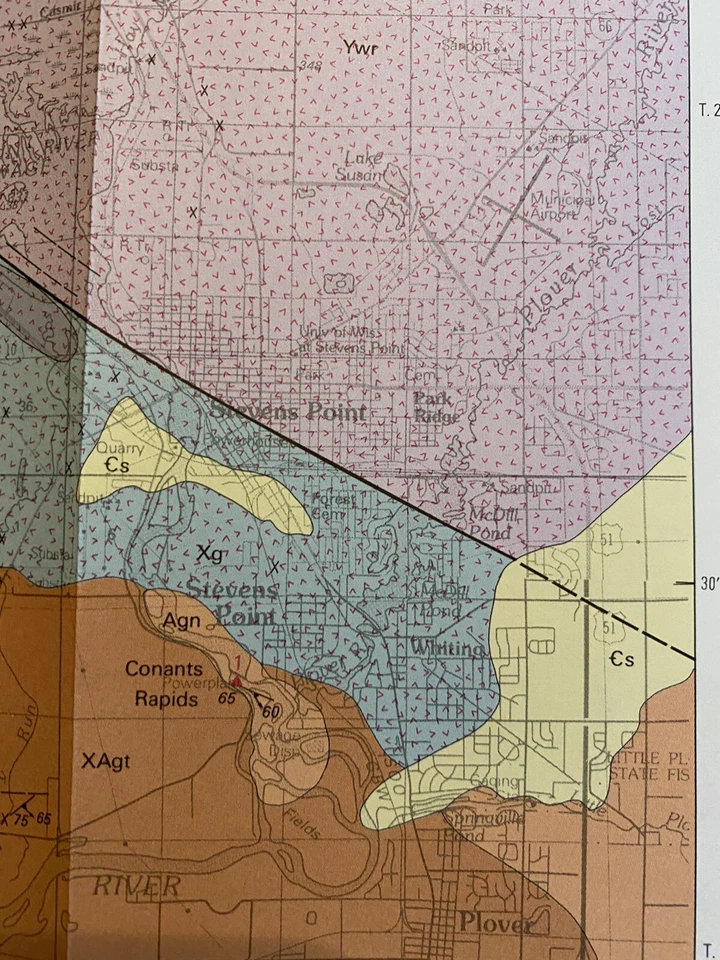 Винтажная геологическая карта района Стивенса Пойнт, Висконсин (1990) - Изображение 4 из 4