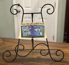 Black Metal Decorative Easel - Picture Album - Bible Display - Recipe Book Stand