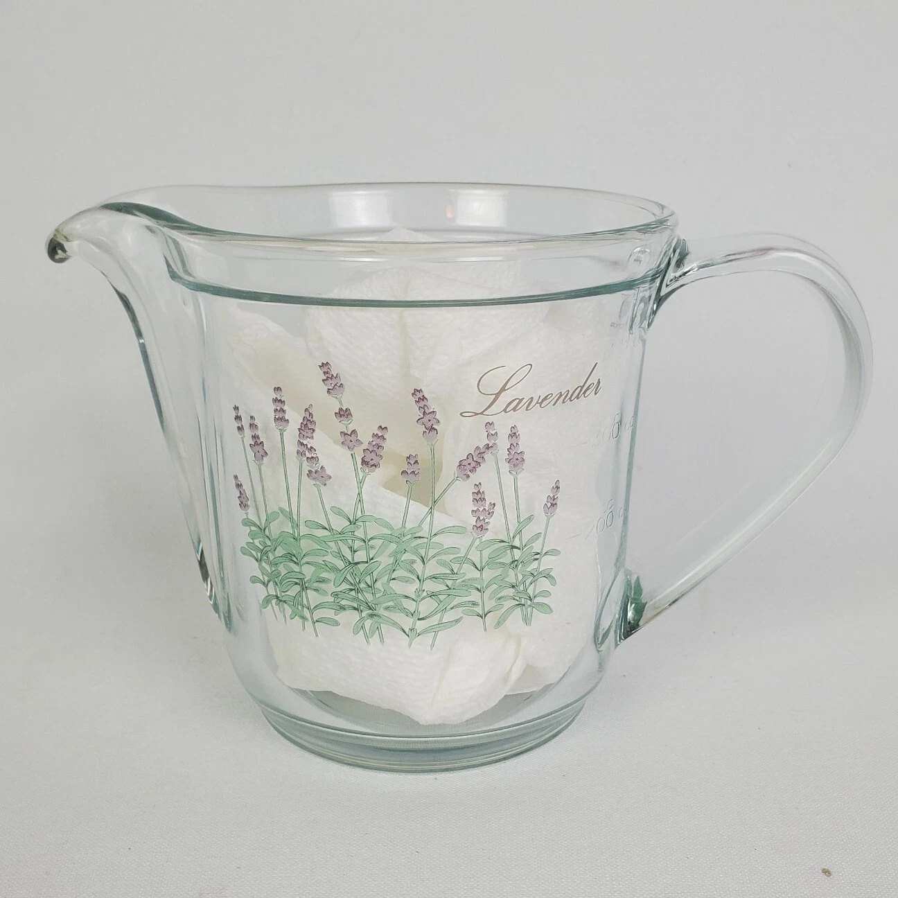 Celec French France Glass Liquid Measuring Cup 400 CC Lavender Vera D.C.