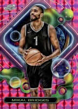 2023-24 Topps Cosmic Chrome Pink Galaxy Refractor #11 Mikal Bridges