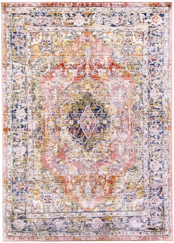 Vintage Traditional Rug Distressed Bohemian Medallion Faded Multi Coloured Mat - Picture 46 of 74