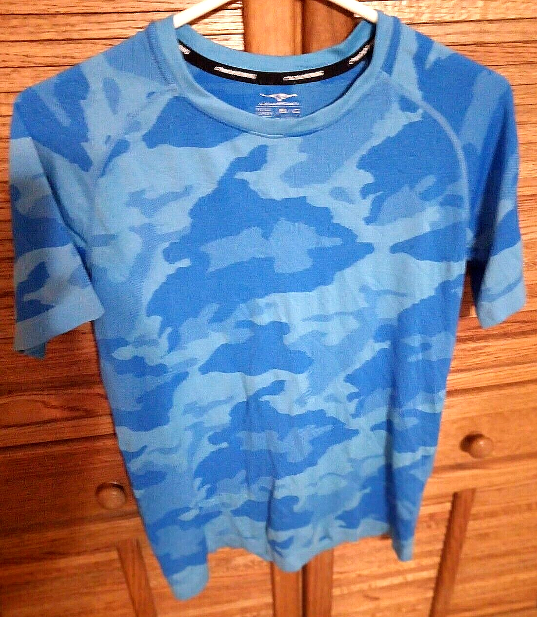 Cheetah Running Mens Small T-Shirt Tee Shirt Blue Camo Dri