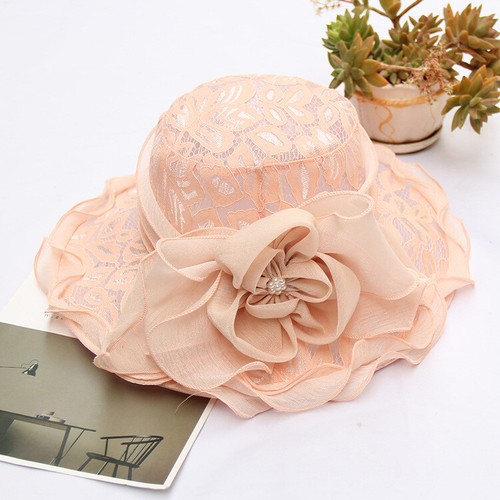 Bridal Fascinator Lace Tea Party Hat Women's Kentucky Derby Church Sun-Hat Dress - Picture 4 of 11