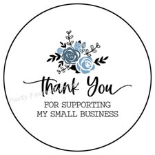 THANK YOU FOR SUPPORTING MY SMALL BUSINESS FLORAL ENVELOPE SEALS LABELS STICKERS
