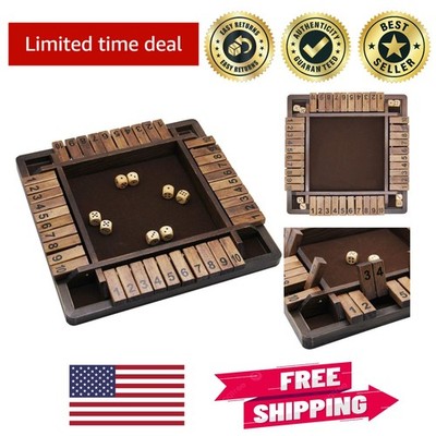 Classic 4-Player Shut The Box Dice Game - Perfect Gift for Fun and Learning