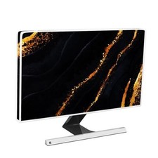 Marble Waterproof Computer Monitor Dust Cover 22, 22-25 Inch Black and Golden
