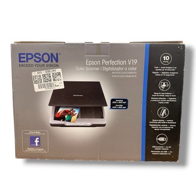 Epson Perfection V19 Color Photo Document Scanner Open Box Complete