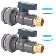 2 Set 3/4 Inch Rain Barrel Spigot Kit - Water Barrel PVC Garden Diverter Kit ...