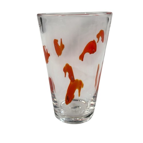 Crate & Barrel GO FISH Koi Goldfish 6" Highball Blown Glass/Tumbler Set Of 6 - Picture 14 of 20