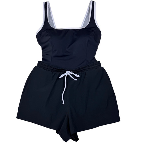 PENBROOKE Womens Pickleball Swimsuit Shorts Black One Piece Padded Sz 12NWT - Picture 2 of 11