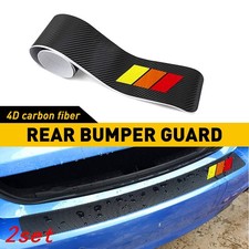 2set Tricolor Car Rear Bumper Protector Trim Strip Trunk Sill Scratch Guard Pad
