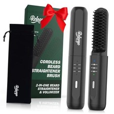 Beard Straightener for Men, Portable Cordless Heated Hair Beard