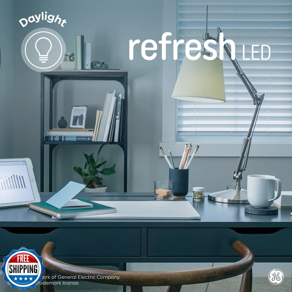 GE Refresh LED Light Bulbs, 60 Watt Eqv, Daylight, Decorative Bulbs, Small Ba - Image 4 of 4