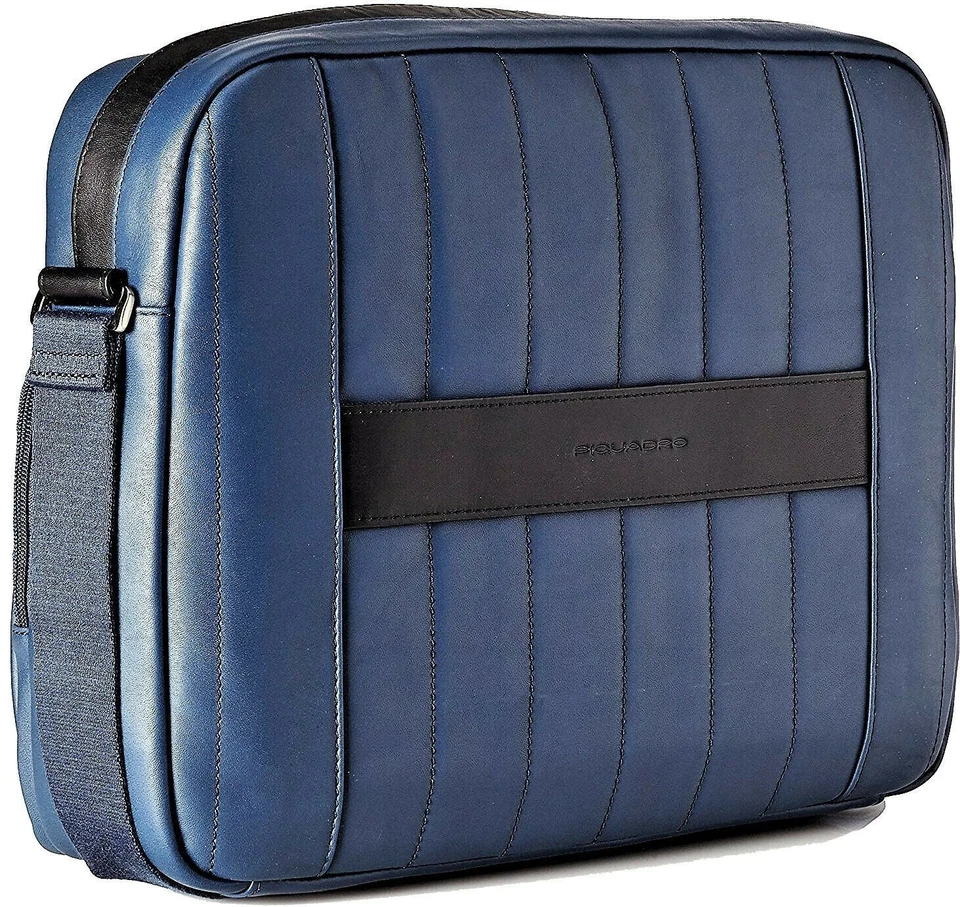 dossier Piquadro CA3660S80 Sac bandoulière homme cuir bleu - Photo 2/4