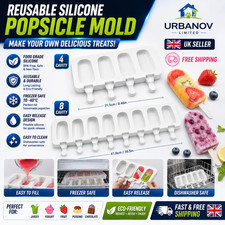 Reusable Silicone 4/8 Cavity Ice Cream Popsicle Mold for DIY Treats