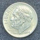 1964 Roosevelt Dime Silver Circulated Uncertified US Coin