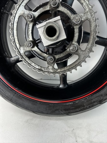 03-05 YAMAHA YZF R6 06-09 R6S OEM REAR BACK WHEEL RIM TIRE ROTOR BLACK STRAIGHT - Picture 2 of 17