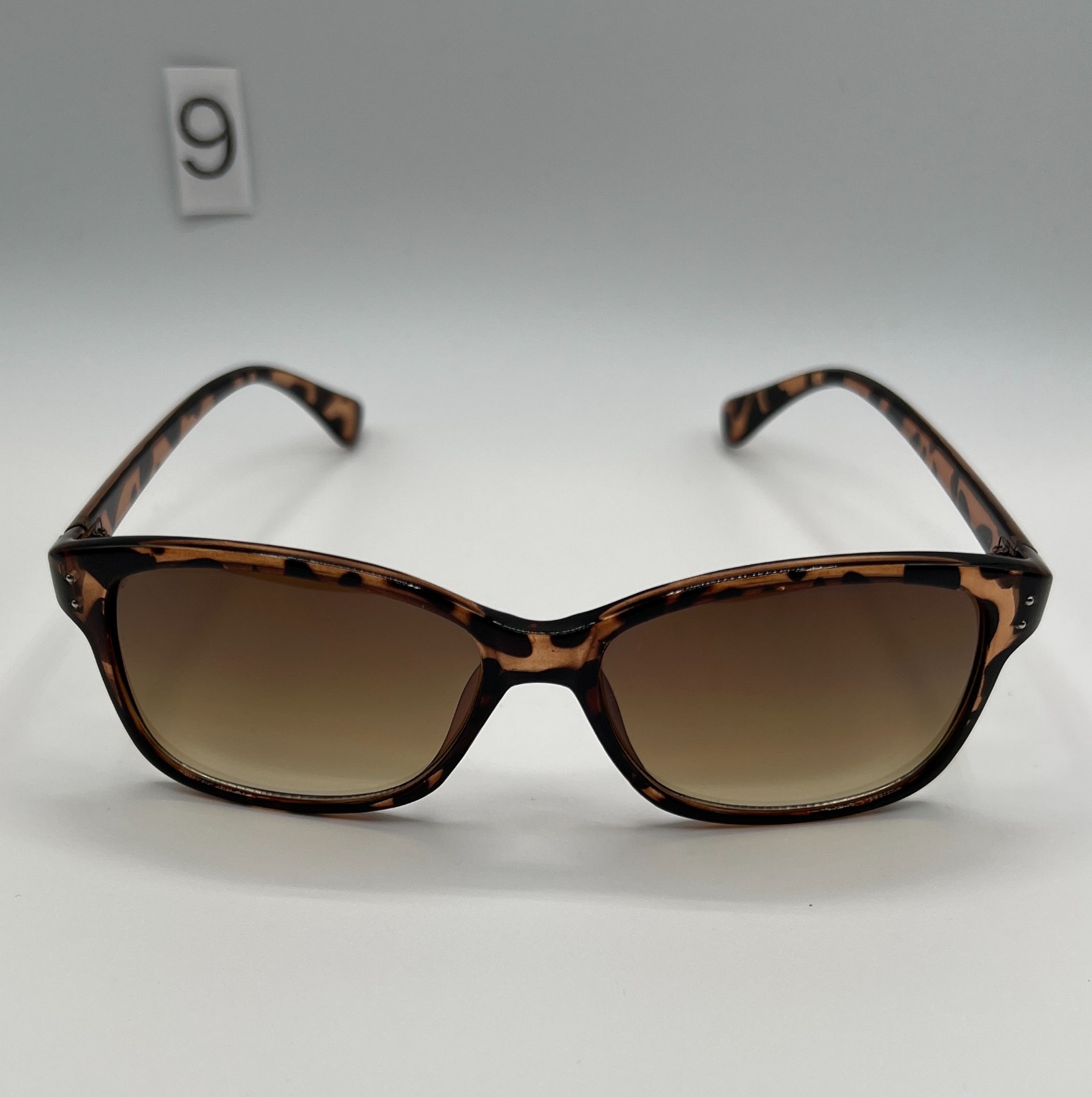 Tortoise Shell Rectangle Sunglasses Brown Gradien… - image 1