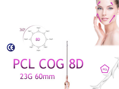 PCL FÄDEN Fadenlifting 8D COG , 23G 60mm L Typ Stumpf , Foxy Eye Lifting