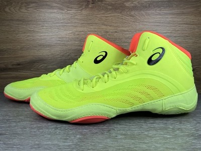 ASICS Wrestling Shoes SPLIT ELITE PARIS Sz 15 Safety Yellow & Black 1081A061