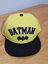 Batman - Six Flags Snapback Hat - DC Comics - Yellow/Black Embroidered Cap