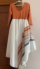 Oopsie Daisy Girl's Hi Lo Rust Orange Long Sleeve Rainbow Dress Size 8 — photo 2