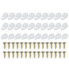 30 Packs Glass Retainer Clips Cabinet Glass Clips for 3-4mm Glass Cabinet Doors