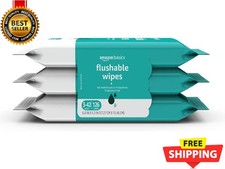 Adult Wet Wipes Flushable formulated without Fragrance, 126 Count 3 Packs of 42