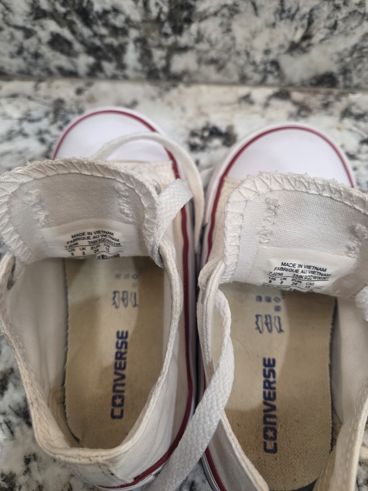 Converse All Star White Canvas Low Top Sneakers Unisex Kids Size 8 thumbnail 11