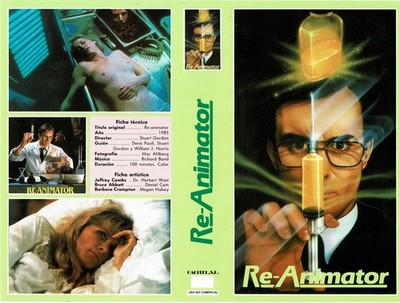 RE-ANIMATOR (7) / ORIGINAL SPANISH VIDEO SLEEVE / CACITEL S.L. VIDEO LABEL