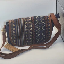 Canyon Sky Crossbody Bag Aztec Weave Front
