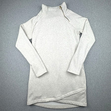Athleta Cozy Karma Asym Sweatshirt Dress Light Oatmeal Heather Size XXS