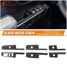 4pcs Black Wood Interior Window Lift Switch Panel Cover For Chevy Silverado 22 4pcs Black Wood Interior Window Lift Switch Panel Cover For Chevy Silverado 22