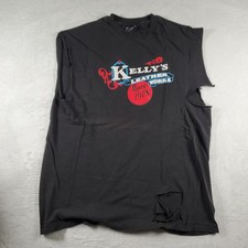 VTG 90s Kelly's Leatherworks T-shirt Made In USA Single-Stitch Lg ALTERED READ