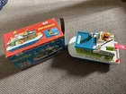 Vintage 1972 Fisher Price Little People Box, Houseboat And 3 People Lot