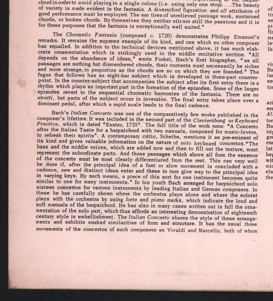 LXT5619 George Malcolm Bach - Récital De Clavecin LP Vinyle UK Decca Mono - Photo 3/4