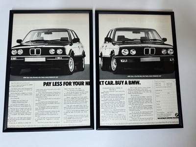 GERAHMT Original 1985 E30 BMW 318i E28 525e Magazin Werbung Plakat Garage Retro