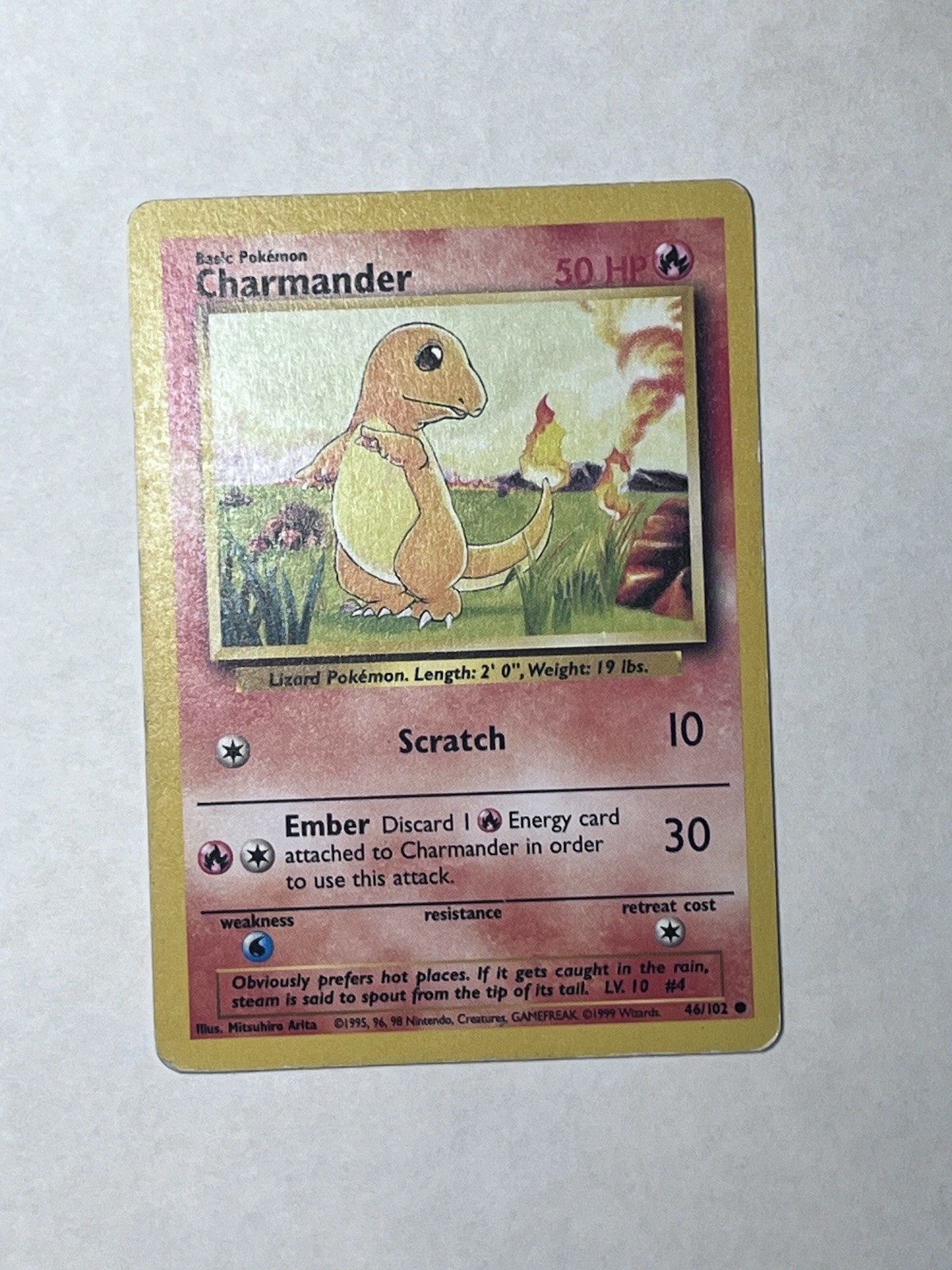 Pokémon Charmander 046/102 Base Set Regular Common Rare 1999- MP