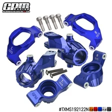 GPM Alu 7075 Front C-Hubs & Steering Blocks & Rear Stub Axle Carriers Set Maxx