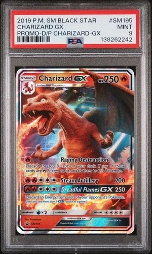 PSA 9 CHARIZARD GX SM195 DETECTIVE PIKACHU BLACK STAR PROMO SUN MOON POKEMON BM